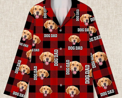 Custom Photo Dog Cat Mom Dad Flannel Pajamas