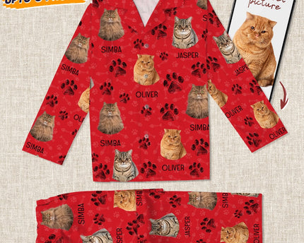 Custom Photo Dog Cat Paw For Dog Cat Lover Pajamas Christmas