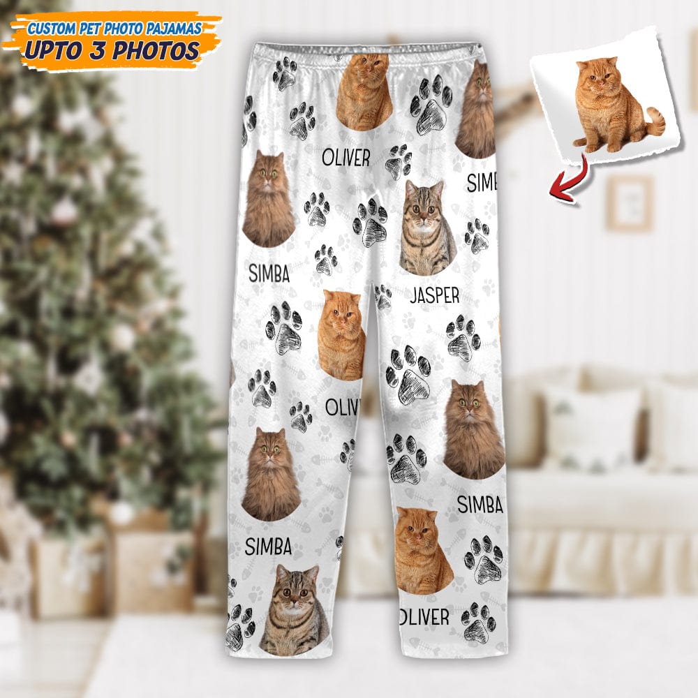 Custom Photo Dog Cat Paw For Dog Cat Lover Pajamas Christmas