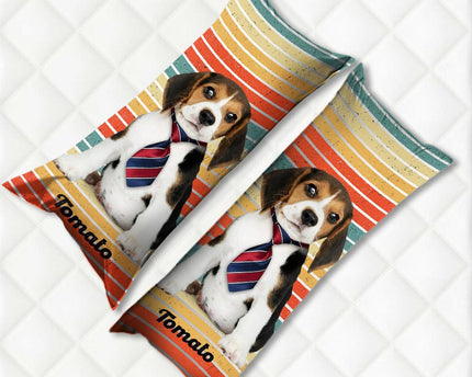 Custom Photo Dog Portrait Rectangle Pillow Case