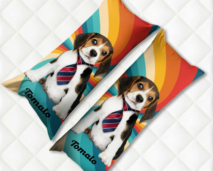Custom Photo Dog Portrait Rectangle Pillow Case