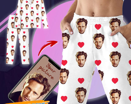 Custom Photo Face And Heart Icon Pajamas