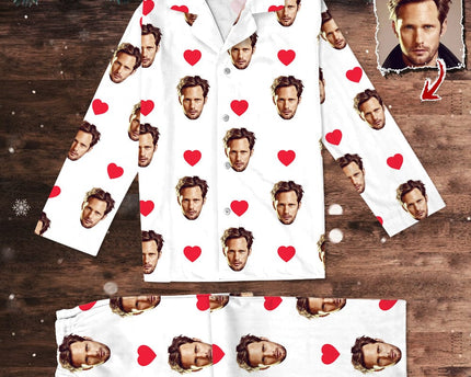 Custom Photo Face And Heart Icon Pajamas