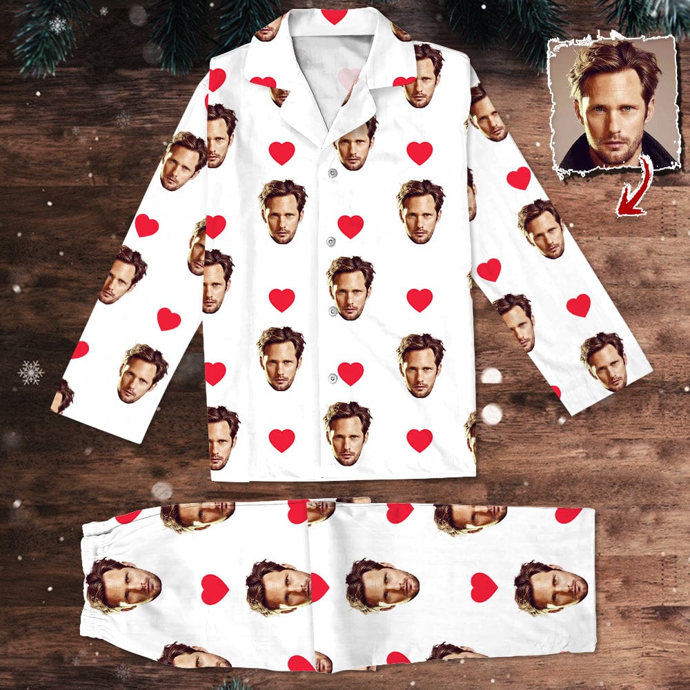 Custom Photo Face And Heart Icon Pajamas