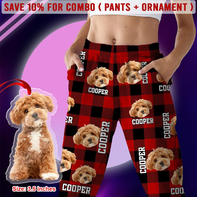 Custom Photo Name Dog Cat Flannel Pajamas