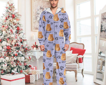 Custom Photo With Dog Cat Paw Onesie Pajamas For Dog Lovers