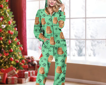 Custom Photo With Dog Cat Paw Onesie Pajamas For Dog Lovers