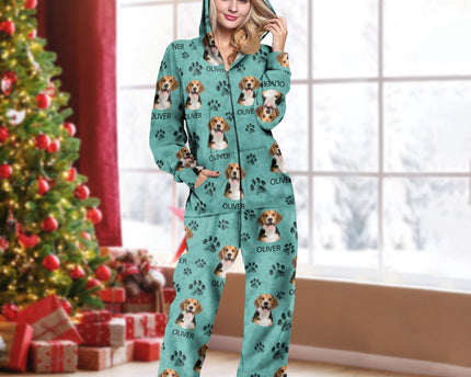 Custom Photo With Dog Cat Paw Onesie Pajamas For Dog Lovers