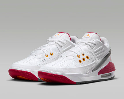 Men's Jordan Max Aura 5 White And Cardinal Red Shoes