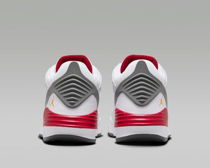 Men's Jordan Max Aura 5 White And Cardinal Red Shoes