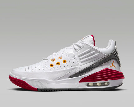 Men's Jordan Max Aura 5 White And Cardinal Red Shoes