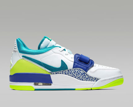 Men's Air Jordan Legacy 312 Low White Ultramarine Neon Shoes