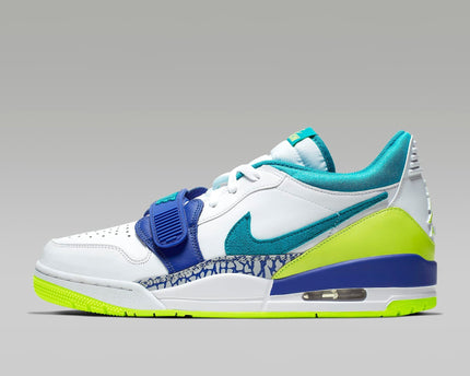 Men's Air Jordan Legacy 312 Low White Ultramarine Neon Shoes
