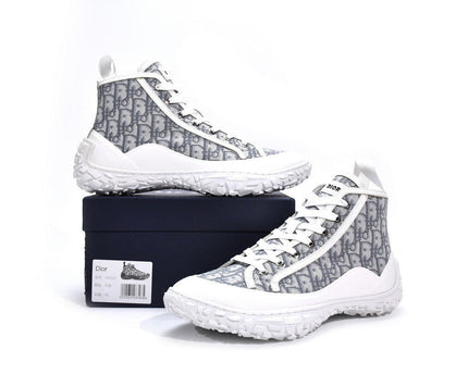 Men's Christian Dior B28 Oblique Gray White Sneaker Shoes