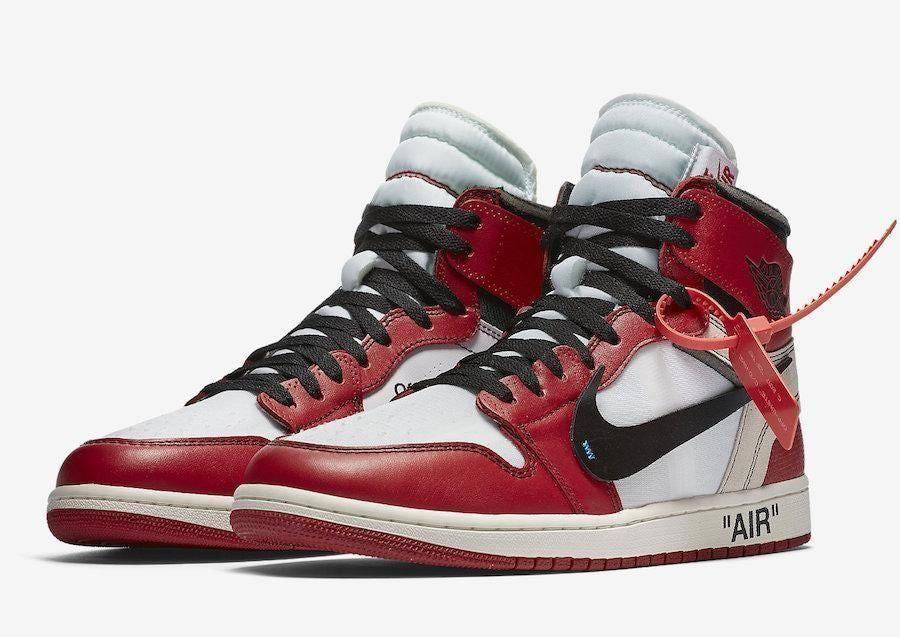 Men's Air Jordan 1 X Off White Red Shoes