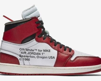 Men's Air Jordan 1 X Off White Red Shoes