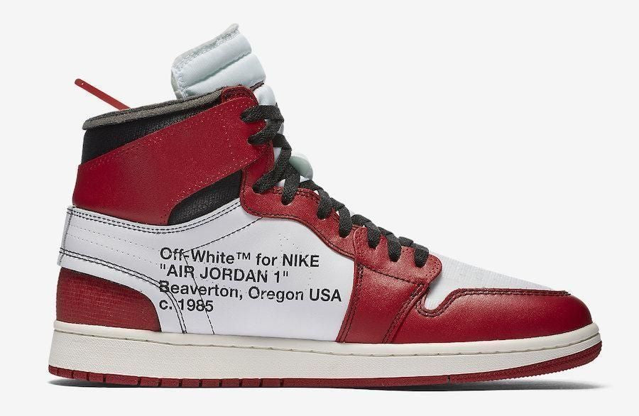 Men's Air Jordan 1 X Off White Red Shoes