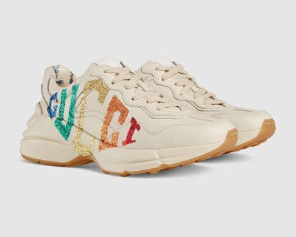 Men's Gucci Rhyton Rainbow Glitter Sneaker Shoes