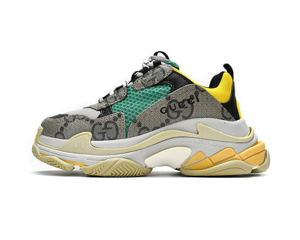 Men's Balenciaga Triple S x Gucci Green Yellow Shoes