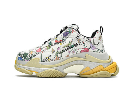 Men's Balenciaga Triple S x Gucci Flower Plants Shoes