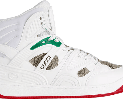 Men's Gucci Basket White Demetra Red Sneaker Shoes