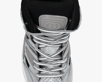 Men's Gucci Basket Silver Black Sneaker Shoes