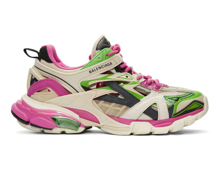Men's Balenciaga Track 2.0 Sneaker In White Green Pink