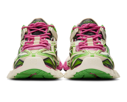 Men's Balenciaga Track 2.0 Sneaker In White Green Pink
