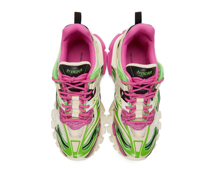 Men's Balenciaga Track 2.0 Sneaker In White Green Pink
