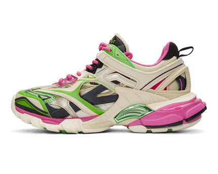 Men's Balenciaga Track 2.0 Sneaker In White Green Pink