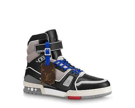 Men's LV Louis Vuitton Trainer High Top Sneaker Boot Shoes V2