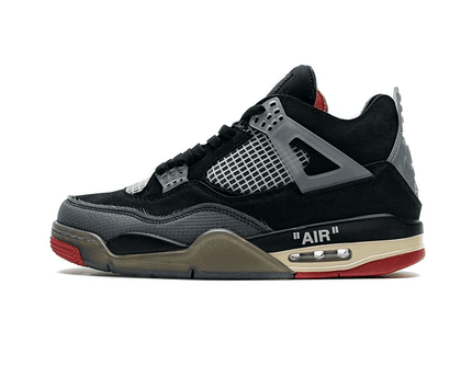 Men's OFF White x Air Jordan 4 Bred Shoes