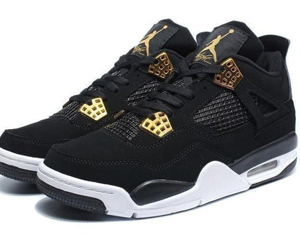 Men's Air Jordan 4 Black Metallic Gold Shoes