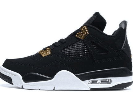 Men's Air Jordan 4 Black Metallic Gold Shoes