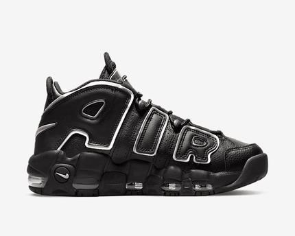 Men's Air More Uptempo Black Metallic Silver Shoes