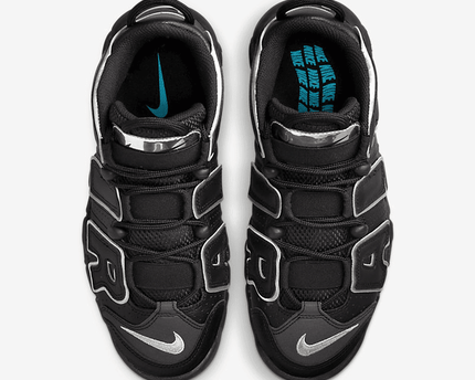 Men's Air More Uptempo Black Metallic Silver Shoes