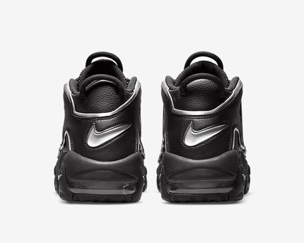 Men's Air More Uptempo Black Metallic Silver Shoes