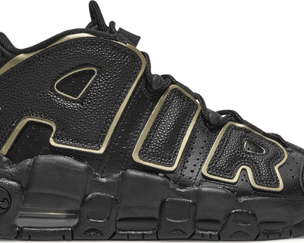 Men's Air More Uptempo GS Black Metallic Gold Star Shoes