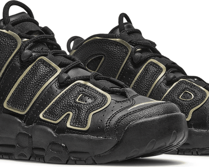 Men's Air More Uptempo GS Black Metallic Gold Star Shoes
