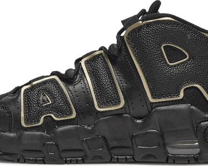 Men's Air More Uptempo GS Black Metallic Gold Star Shoes