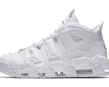 Men's Air More Uptempo GS Triple White Shoes