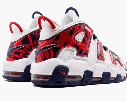 Men's Air More Uptempo PS Red Navy Camo Shoes