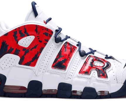 Men's Air More Uptempo PS Red Navy Camo Shoes
