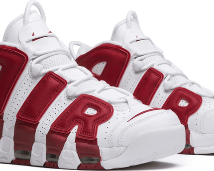 Men's Air More Uptempo White Red Shoes