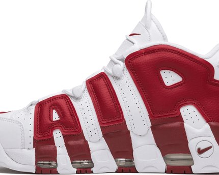 Men's Air More Uptempo White Red Shoes