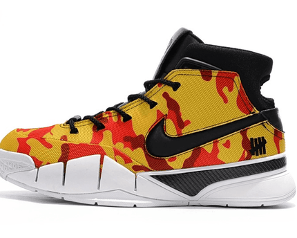 Men's Air Kobe 1 x Undefeated Camo Yellow Red Shoes