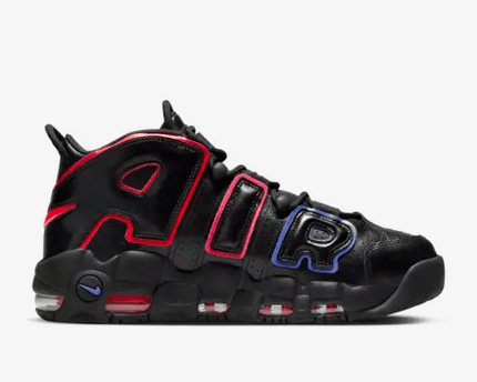 Men's Air More Uptempo 96' Black Racer Blue And Red Shoes