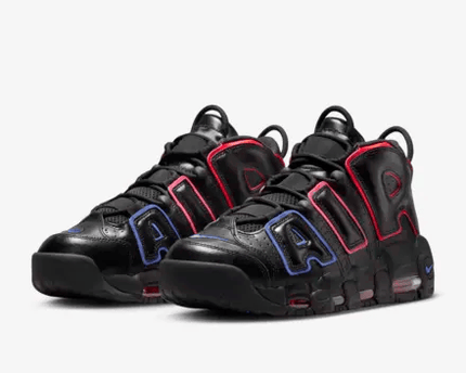 Men's Air More Uptempo 96' Black Racer Blue And Red Shoes
