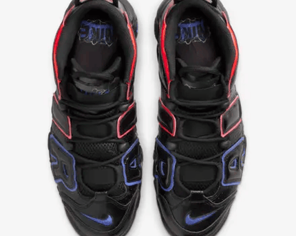 Men's Air More Uptempo 96' Black Racer Blue And Red Shoes
