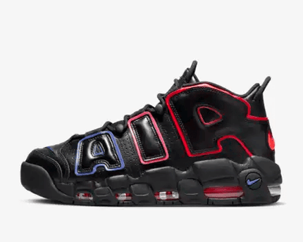 Men's Air More Uptempo 96' Black Racer Blue And Red Shoes